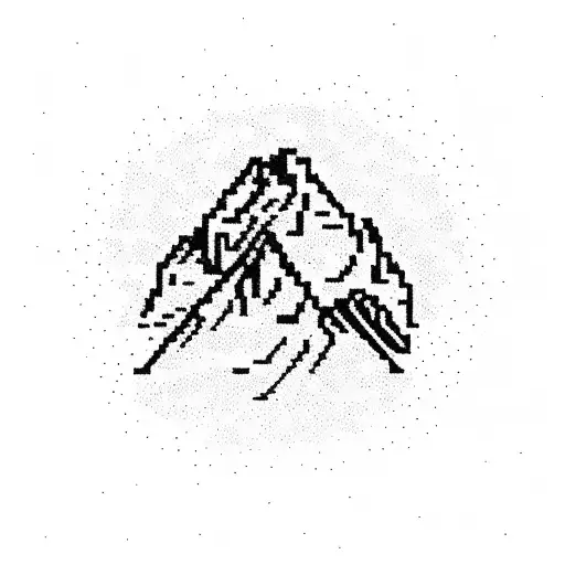 A minimalist tattoo of a pixelated globe with a trail of footsteps leading to famous landmarks like machupichu tattoo design idea