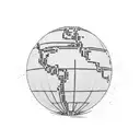 A minimalist tattoo of a pixelated globe with a trail of footsteps leading to famous landmarks like machupichu tattoo design idea