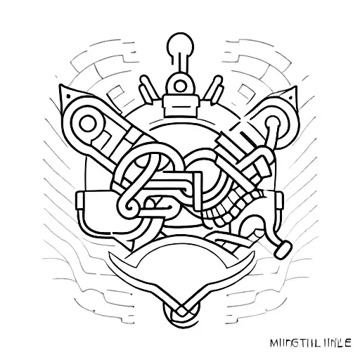 A minimalistic tattoo design featuring a stylized representation of a veterinarian's stethoscope, symbolizing your occupation as a veterinary medicine student and your dedication to animals. tattoo design idea