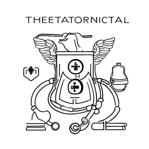 A minimalistic tattoo design featuring a stylized representation of a veterinarian's stethoscope, symbolizing your occupation as a veterinary medicine student and your dedication to animals. tattoo design idea