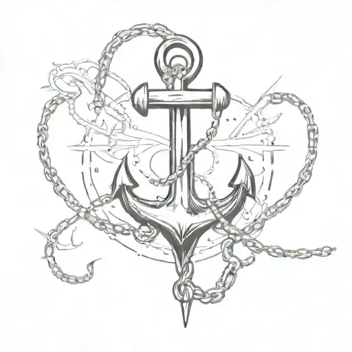 anchor with chain tattoo design idea