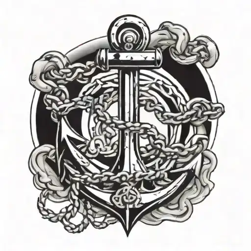 anchor with chain tattoo design idea