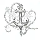 anchor with chain tattoo design idea
