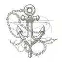 anchor with chain tattoo design idea