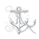 anchor with chain tattoo design idea
