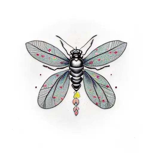 Cherry Blossom insect tattoo design idea