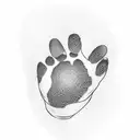 dog paw tattoo design idea