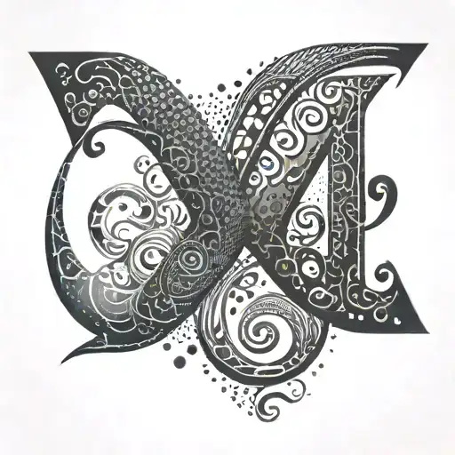 An abstract tattoo design incorporating the number 7 repeated three times in a creative and unique way, representing the client's love for the number 777 tattoo design idea