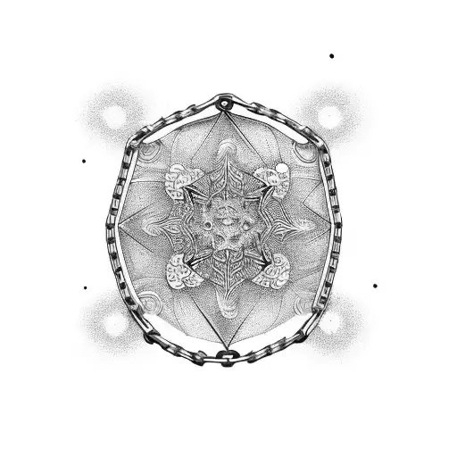 broken chain tattoo design idea