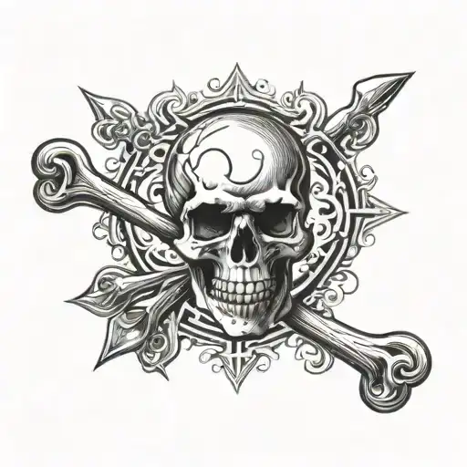 Skull and Crossbones  tattoo design idea