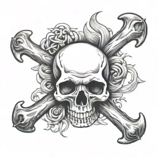 Skull and Crossbones  tattoo design idea