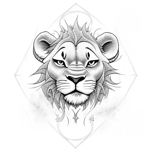 simba looking at himeself in the water and sees mufasa tattoo design idea