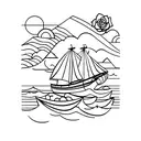 caribbean freind ship tattoo design idea