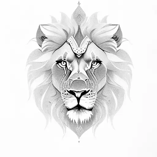lion, enfant, fils roi, pour la vie  tattoo design idea