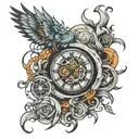 time and chaos theory tattoo design idea