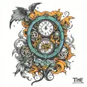 time and chaos theory tattoo design idea