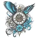 time and chaos theory tattoo design idea