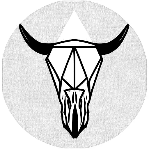 cow skull in a triangle tattoo design idea