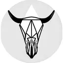 cow skull in a triangle tattoo design idea