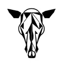 cow skull in a triangle tattoo design idea