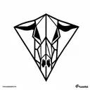 cow skull in a triangle tattoo design idea