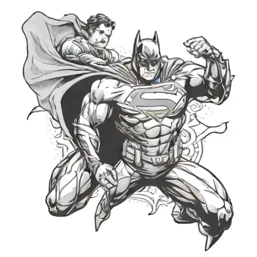 Batman v superman tattoo design idea