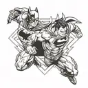 Batman v superman tattoo design idea