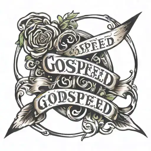 godspeed in cursive writing tattoo design idea