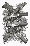 2nd amendment and america and hunting gear tattoo design idea