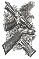 2nd amendment and america and hunting gear tattoo design idea