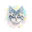 Cat with a nose mark tattoo design idea