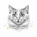 Cat with a nose mark tattoo design idea