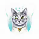 Cat with a nose mark tattoo design idea