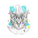 Cat with a nose mark tattoo design idea