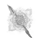 arabic calligraphy spear tattoo design idea
