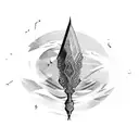 arabic calligraphy spear tattoo design idea