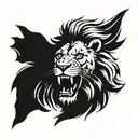 Roaring lion head tattoo design idea