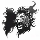Roaring lion head tattoo design idea