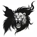 Roaring lion head tattoo design idea