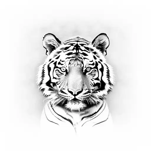 tiger hunting mime  tattoo design idea