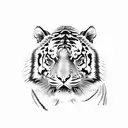 tiger hunting mime  tattoo design idea