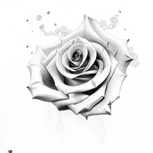 cross with rose and numbers 490 tattoo design idea