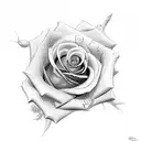 cross with rose and numbers 490 tattoo design idea