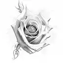 cross with rose and numbers 490 tattoo design idea