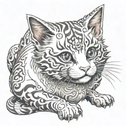Minato Nami cat from Naruto shippuden tattoo design idea