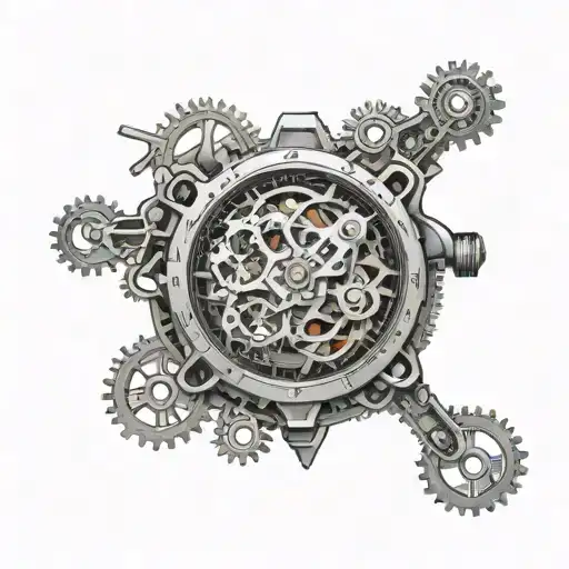 Detective Conan's watch surrounded by gears tattoo design idea