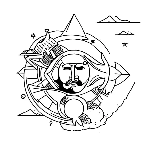God atlas carries the moon instead of the earth tattoo design idea