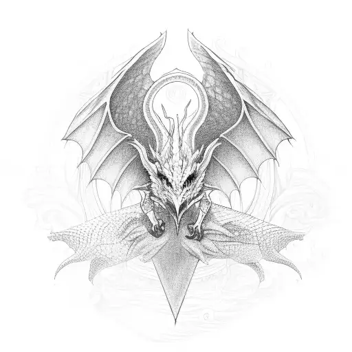 ouroboros dragon with wings  tattoo design idea