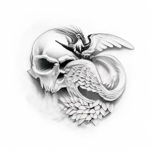 ala de un cuervo nordico tattoo design idea