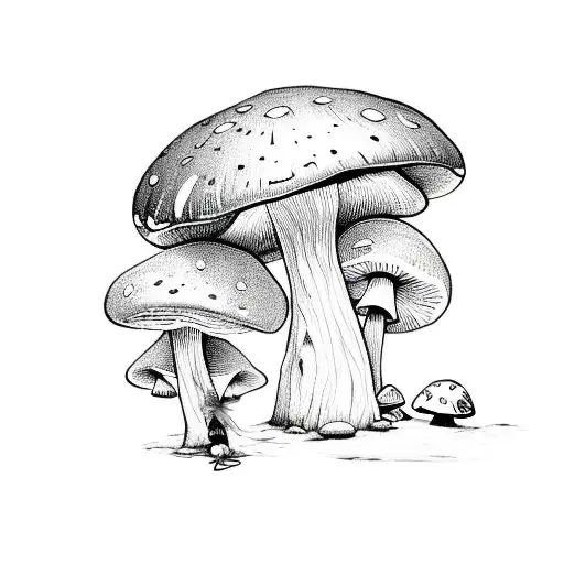 fairy sitting on a mushroom tattoo design idea